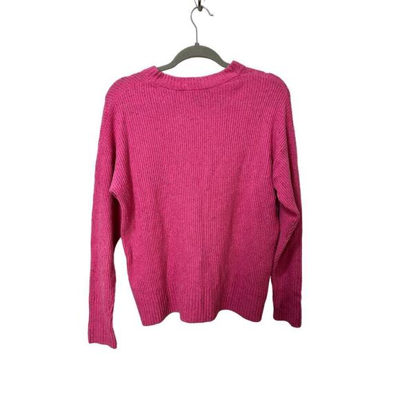 Something Navy Women’s Sz XS Oversized Knit Wool Blend Pullover Sweater Pink - Picture 2 of 5